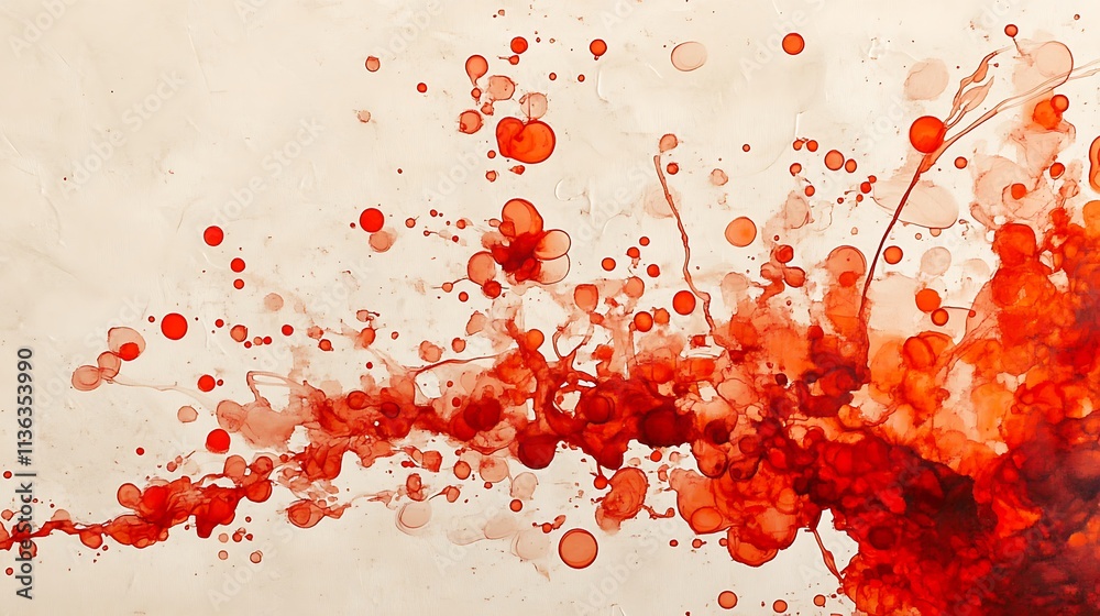 Red ink drops spreading in clear water Red ink drops spreading in clear water