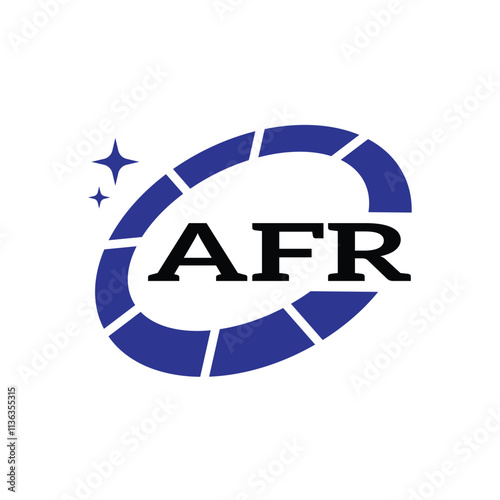 AFR Creative Circular Logo Design in Blue and Black for Corporate Branding and Technology, AFR Blue and Black Tech Logo with Circular Elements for Branding and Visual Identity, AFR LOGO, AFR vector  photo