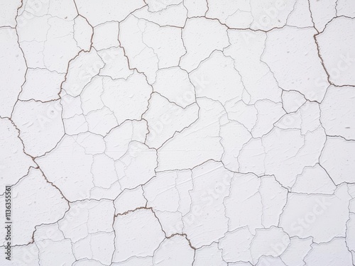 Weathered and cracked white wall texture, rough, surface, white