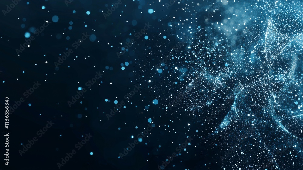 Abstract representation of sparkling particles in a dark space, suggesting depth and motion. Abstract representation of sparkling particles in a dark space, suggesting depth and motion.