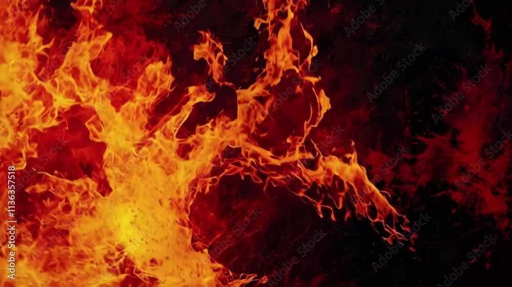 Red and yellow background and abstract background, uneven surface, abstract blaze fire flame texture or background. Wall grunge texture, 4k High-Quality Wallpaper Background Animation Video