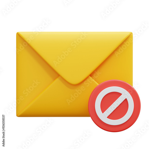 blocked email 3d icon illustration photo