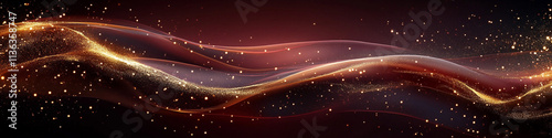 Dark maroon with understated gold accents and soft light, offering a sophisticated visual style