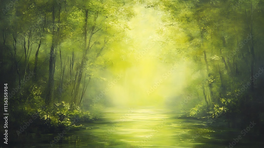 Obraz premium Bright lime green canvas with soft highlights