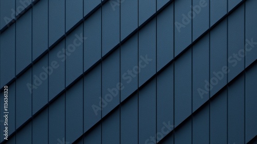 Textured blue wall with diagonal panels for modern architecture design
