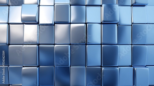 Blue metallic surface with shiny reflections