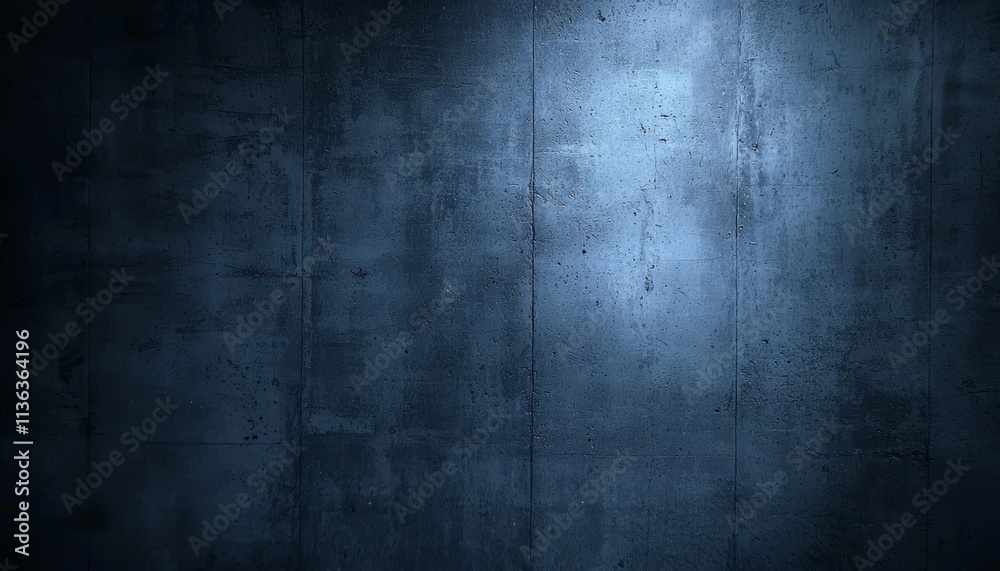 A dark, textured wall with subtle lighting effects, showcasing a mix of blue and gray tones, creating a moody atmosphere.