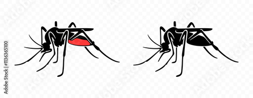 Mosquito, insect bloodsucking, gnat and midge, graphic design. Insect, nature and wildlife, vector design and illustration