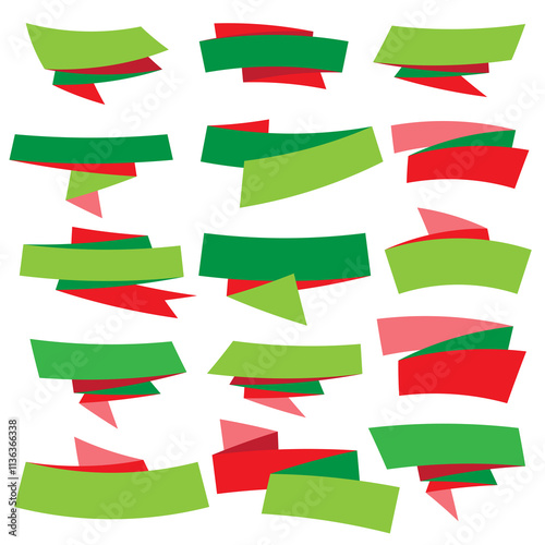 Overlay paper ribbons for Christmas