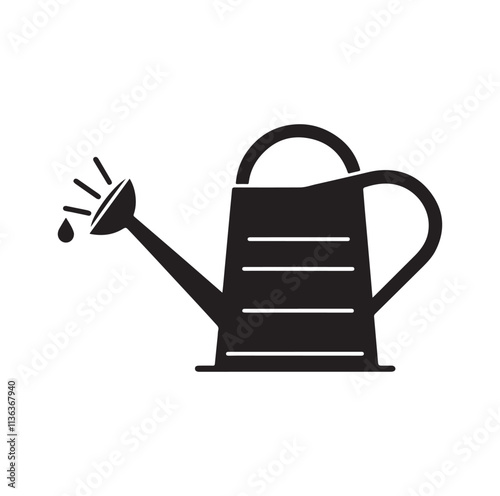 Watering can silhouette vector illustration