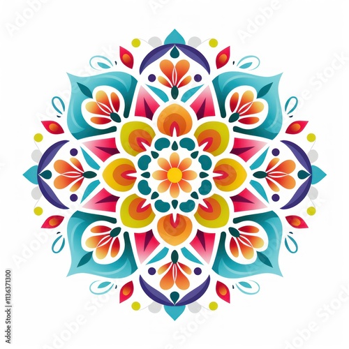 Colorful Mandala Patterns with Floral Designs