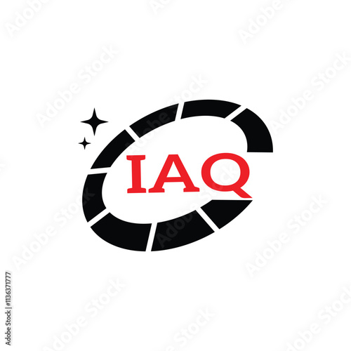 IAQ Creative Circular Logo Design in Red and Black for Corporate Branding and Technology, IAQ Red and Black Tech Logo with Circular Elements for Branding and Visual Identity, IAQ LOGO, IAQ vector logo photo