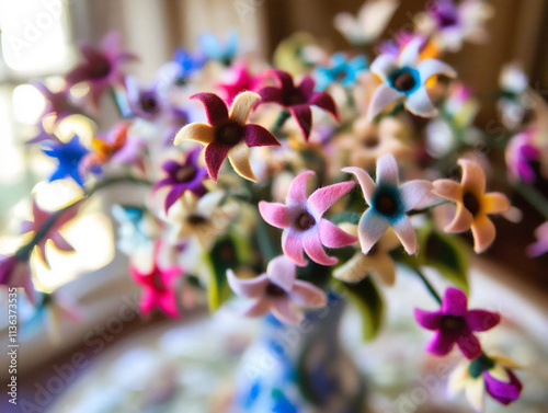  a diy felt flower project showcasing beautifully crafted flowers made fro photo