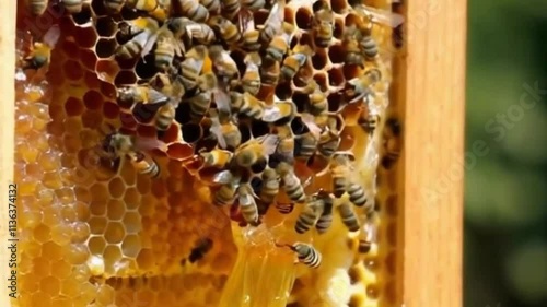 delicious and tasty honey from the honey bee hive