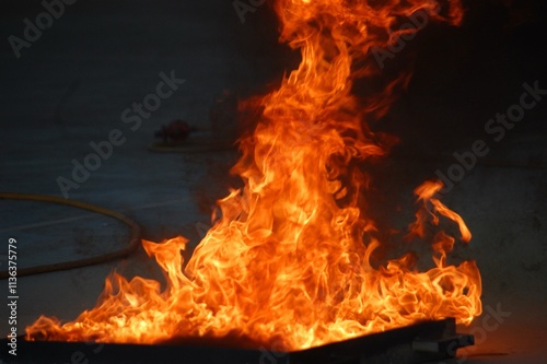 fire in the fireplace