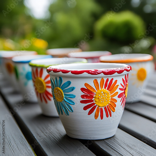  a diy flower pot painting project featuring colorful and creatively paint photo