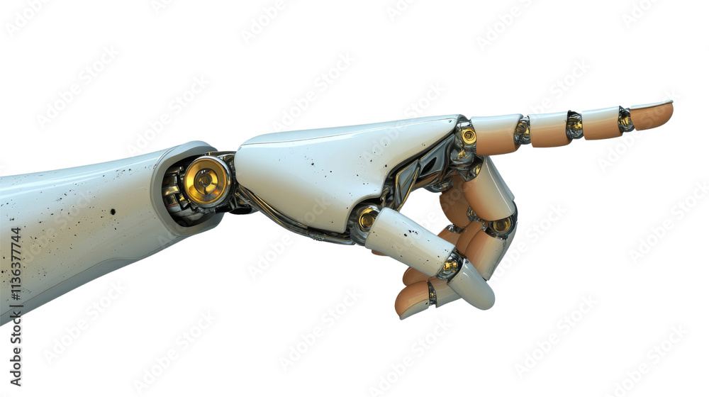 Robot hand pointing, isolated on transparent background Robot hand pointing, isolated on transparent background