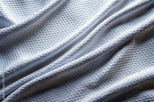 White Perforated Fabric Texture Close-Up photo