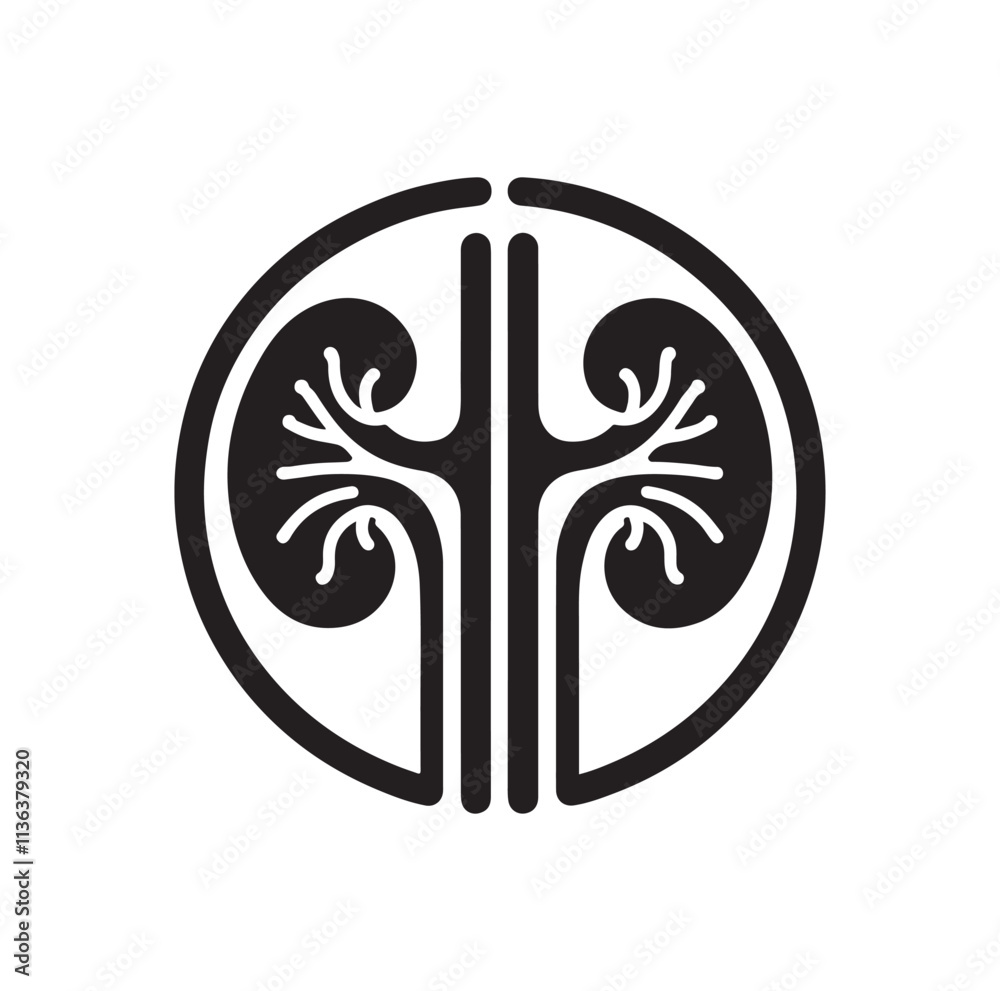 Obraz premium Kidney Icon silhouette vector illustration