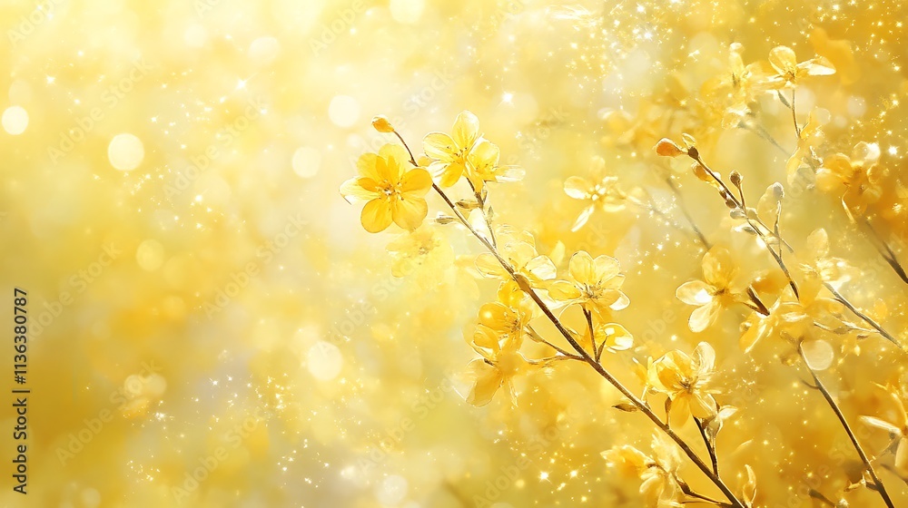 Bright yellow with faint bokeh effects Bright yellow with faint bokeh effects
