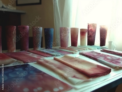  a diy hand-dyed fabric project showcasing beautifully dyed fabrics with u