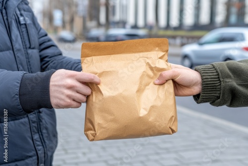 A person helping a stranger pick up dropped items on a crowded street, symbolizing courtesy