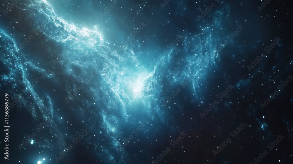 Fototapeta premium Nebula with million stars shining bright in the deep space, a beautiful cosmic background
