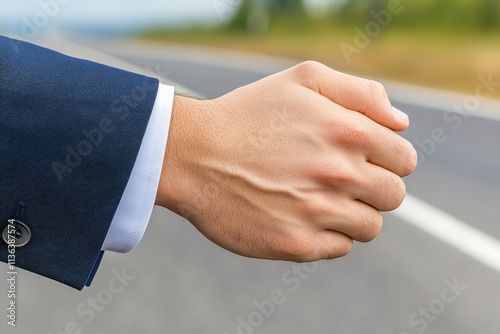 A young professional introducing themselves with a confident handshake and polite smile