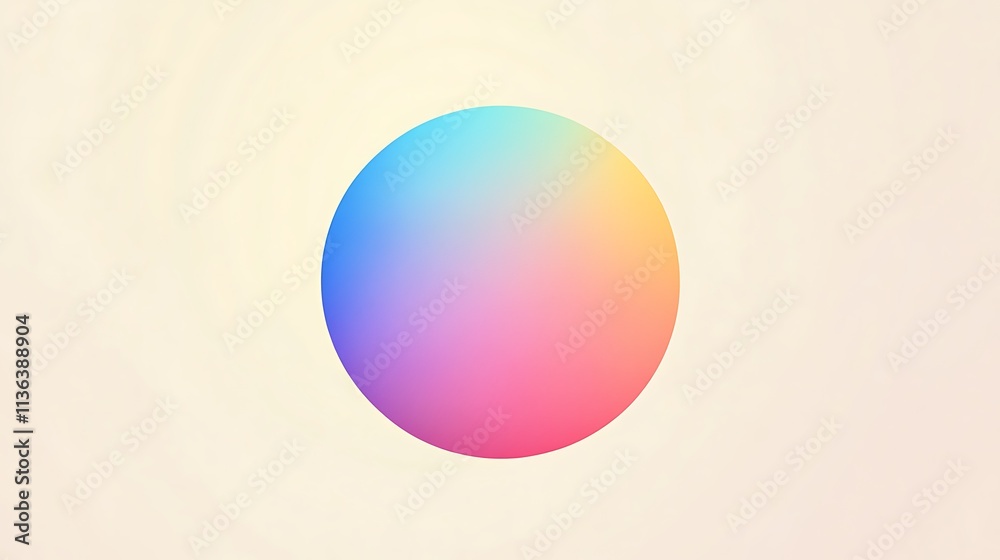 Circular gradient transitioning between warm and cool tones