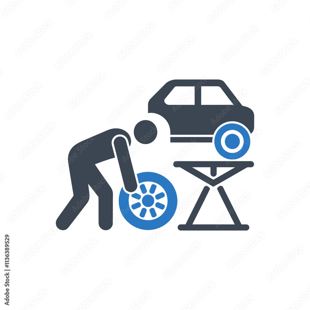 Fototapeta premium Car Repair Mechanic Icon