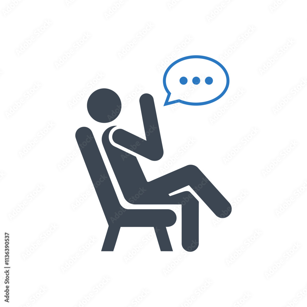 Person Relaxing and Talking Icon Person Relaxing and Talking Icon