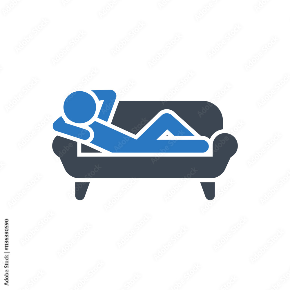 Person Relaxing on Couch Icon Person Relaxing on Couch Icon