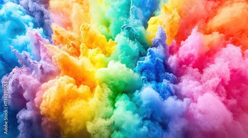 Vibrant Colorful Smoke Explosion Creating Ethereal Visuals and Abstract Backgrounds