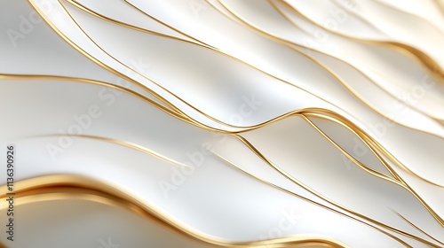Elegant gold patterns over a smooth white base