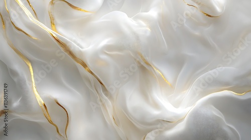 Smooth white canvas with elegant golden highlights photo