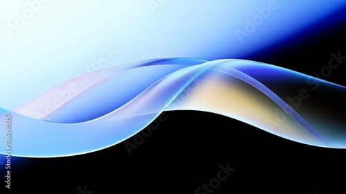Futuristic Ribbon Motion with Blue and Gold Tones