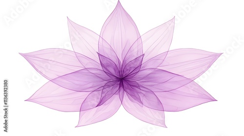 A delicate, translucent purple lotus flower design, symbolizing beauty and tranquility.