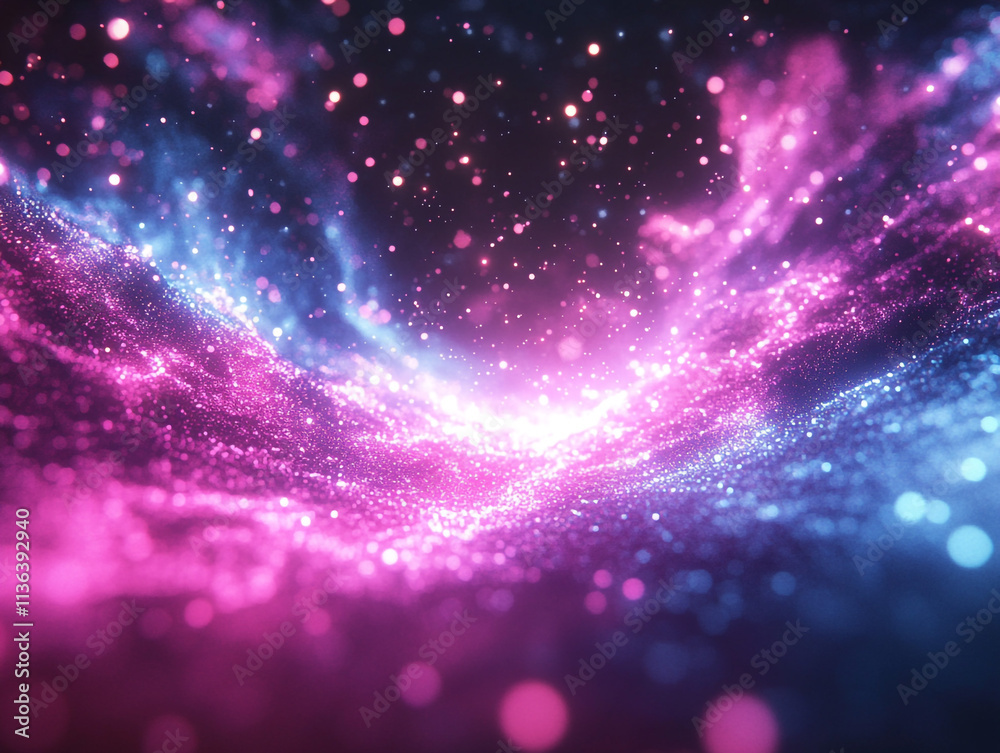 Fototapeta premium Neon magenta and cyan color blast with glowing highlights, creating an intense and bold backdrop