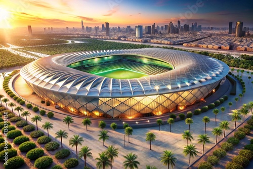 Football Stadiums Pitch Saudi Arabia.