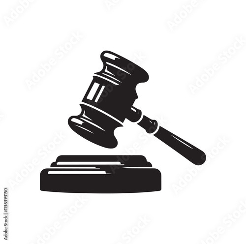 Judge Gavel silhouette vector illustration