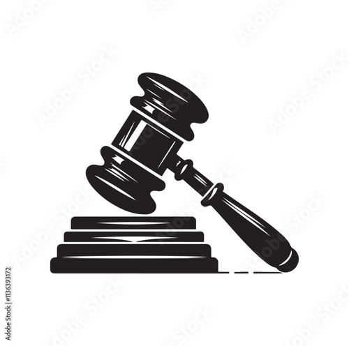 Judge Gavel silhouette vector illustration