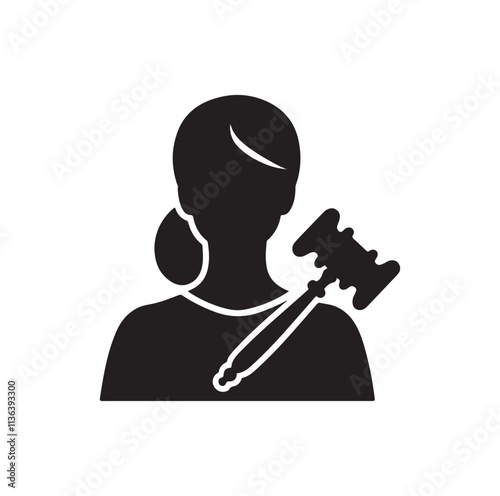 Judge Gavel silhouette vector illustration