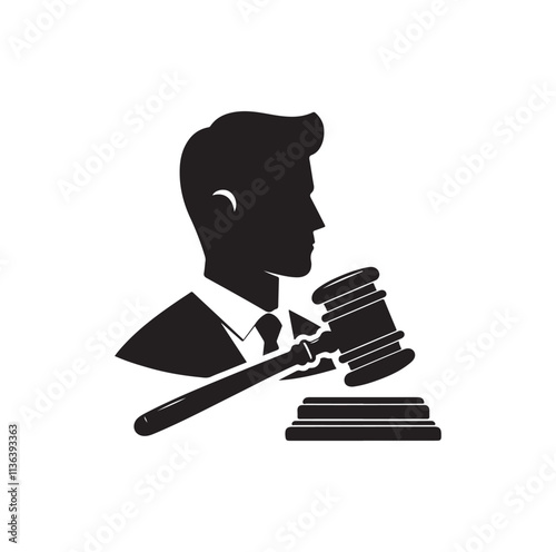 Judge Gavel silhouette vector illustration