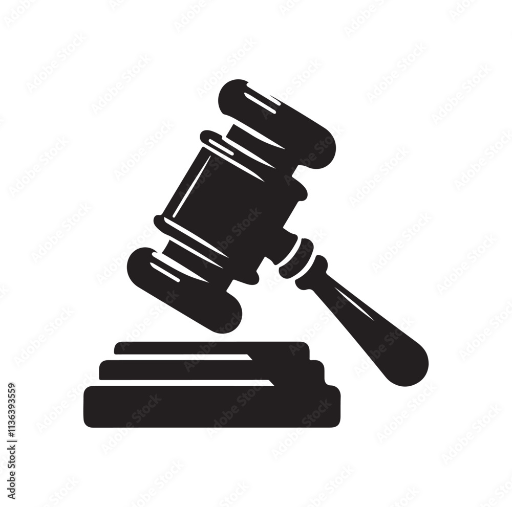 Judge Gavel silhouette vector illustration Judge Gavel silhouette vector illustration