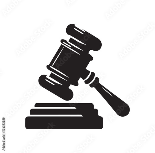 Judge Gavel silhouette vector illustration