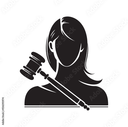 Judge Gavel silhouette vector illustration