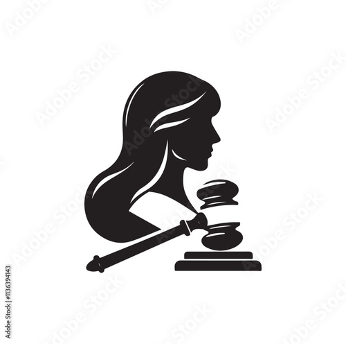 Judge Gavel silhouette vector illustration