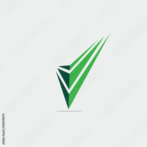 Dynamic Green Checkmark Logo for Success