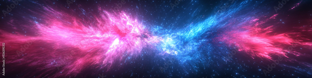 Radiant magenta and cyan explosion with bright neon light, making a vibrant and dynamic background Radiant magenta and cyan explosion with bright neon light, making a vibrant and dynamic background