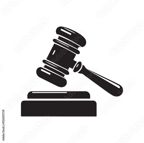 Judge Gavel silhouette vector illustration